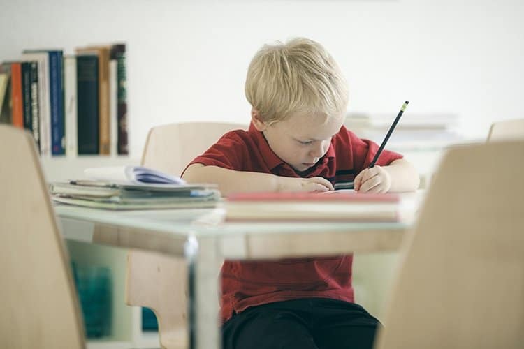 Young Boy Writing