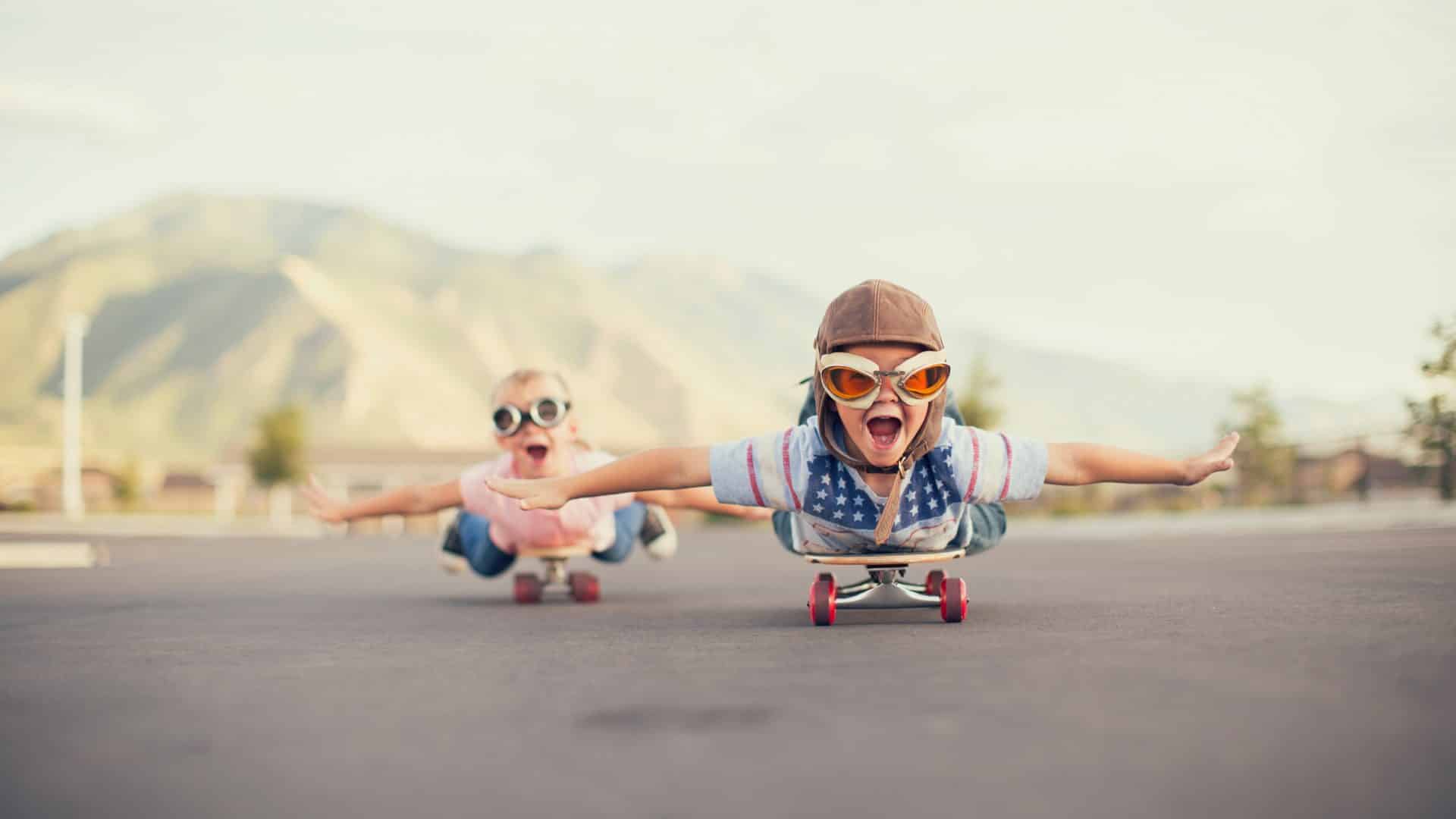 Two Boys on Skateboard